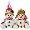 DearSun Set of 2, 14" H Plush Christmas Snowman with