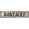 Gonzalez 8" Rectangle White Weathered Painted Metal Rustic Look Decal