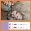Cat Eye Press on Toenails,Color Gradient Fake Toe Nails with