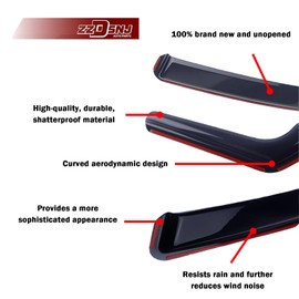 ZZDSNJ in-Channel Rain Guards 4-Piece Compatible with 2022-2025 Nissan Frontier Crew Cab Window Visors Side Window Deflectors Vent Visor Shield Shade