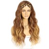 Sapphirewigs Headband Wigs Ombre Brown Wavy Synthetic Wigs for Women