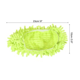 MECCANIXITY Washable Cleaning Shoes Cover Multifunction Chenille Duster Mop Slippers Foot Socks for House Floor, Pack of 2 Green