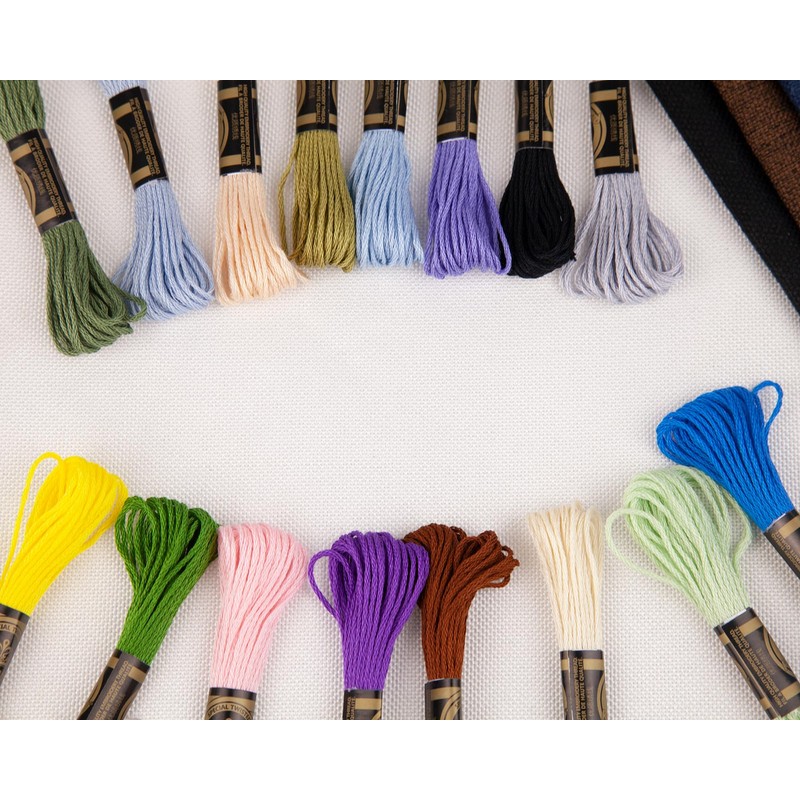 12 Skeins Embroidery Threads, Cross Stitch Thread Fiber Cotton of