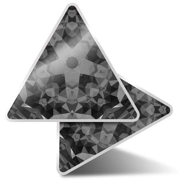 2 x Triangle Stickers 10cm - BW - Geometric Mosaic