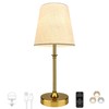 BLUEYE Cordless Table Lamps,Remote Control,5200mAh,No Flicker,2700K-6000K,Rechargeable Bulb,50W Equivalent,Retro Style,Fabric Shade,Battery