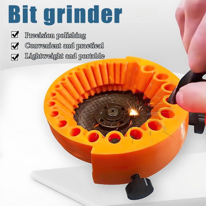 Shengsenfu Black Drill Bit Sharpener, Handheld Drill Bit Sharpener for