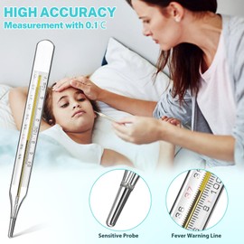 MAGICLULU 1Pc Glass Oral Temperature Adult Free Clinic Armpit Fast Reading Fever Indicator (Double Scale)