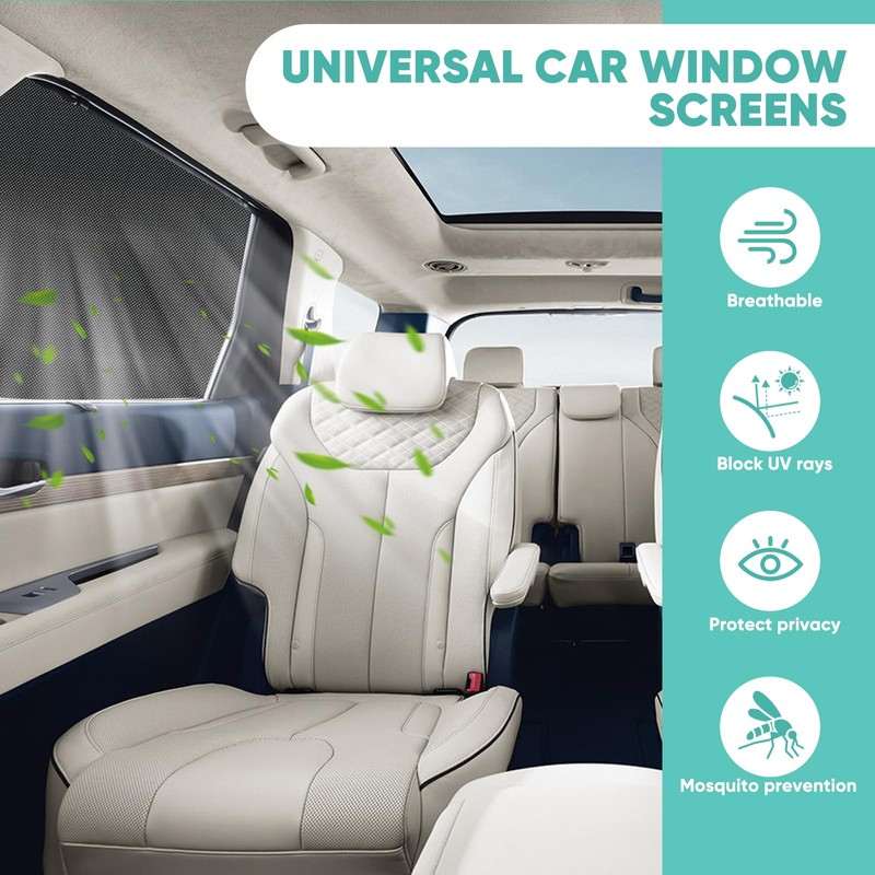 2 Stück Sonnenschutz Auto Baby, Autofenster Sonnenschutz, Universal Auto Elastizitä