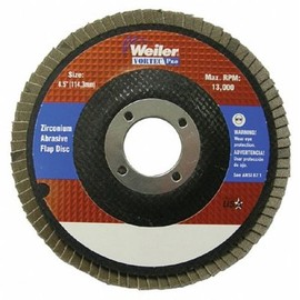 Weiler 804-31358 Vortec Pro Type 29 Flap Disc, Zirconia Alumina, 80 Grit, 7/8", 12000 rpm, 5"