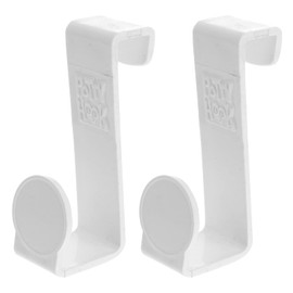 Kisangel 2 Pcs Plastic Potty Hooks Toilet Tank Hooks Bath Basin Hooks Towel Holder Over The Door Hooks Coat Clothes Rack Hooks for Toilet Tank Door Bathroom Kitchen Use White