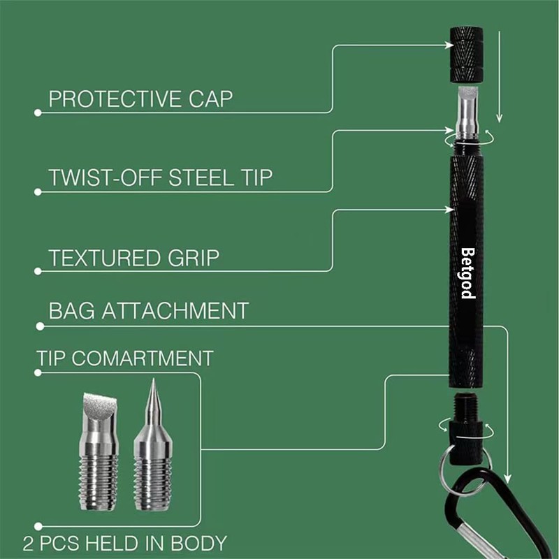 Betgod Golf Club Groove Sharpener - 3-in-1 Golf Club Groove