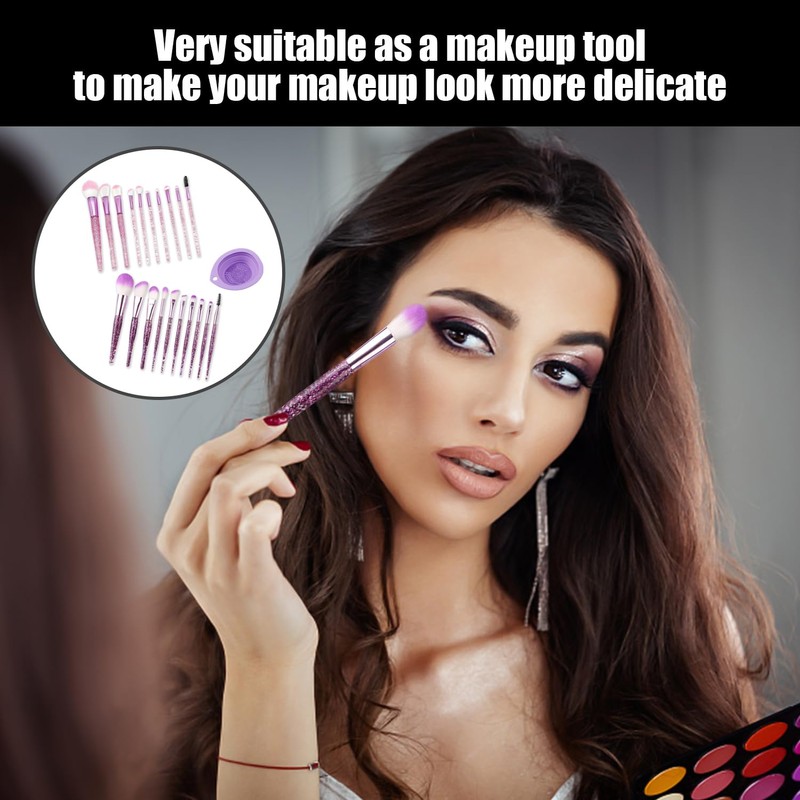 20 Pieces Makeup Brushes, 1 Piece Foldable Makeup Brush Cleaning