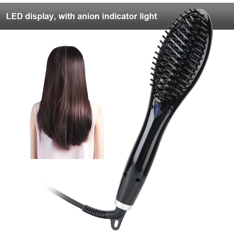 Hair Straightener Comb Ceramic Anion Temperature Control Hair Straightener Brush