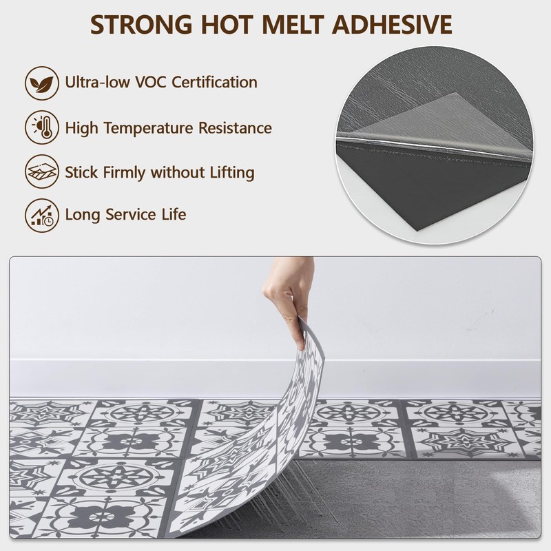 ACCOR HOME Peel and Stick Floor Tile, 40-Pack 12" x