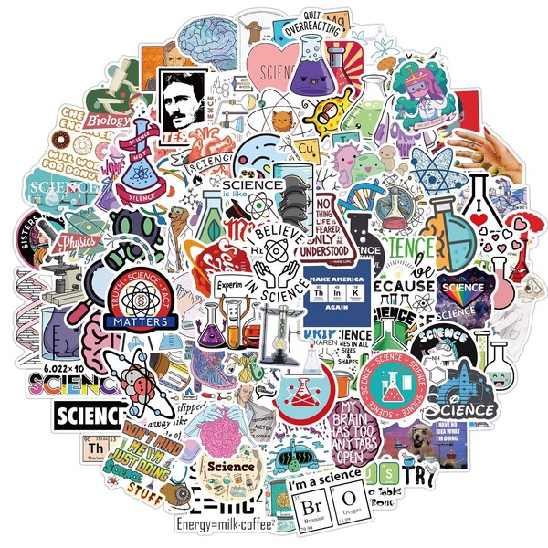 Laboratory Stickers100 Pack Laptop Stickers,Vinyl Waterproof Stickers for Water Bottles