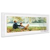 13.5x40 Frame White Wood with Black Mat | 16x43 Frame