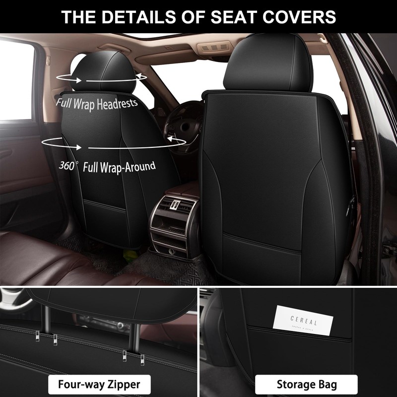 YORKNEIC Seat Covers for Nissan Frontier 2009-2024 2025: 2 Row