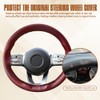 HEVLE Leather Steering Wheel Cover Lace Up, Stitch On Wrap,