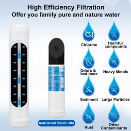 Inline Water Filter for Refrigerator and Ice Maker(2 Pack),1/4" Push Connect Post Carbon Filter Replacement for Reverse Osmosis Water System