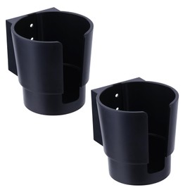 Universal Large Cup Holder Wall Mount, Heavy Duty Plastic Drink Holder for Boat Car Truck RV Bus Tractor Wall Wood, Vertical or Horizontal Mount, Fit Most Cups, Bottles, Cans, Tumblers Black Pack of 2