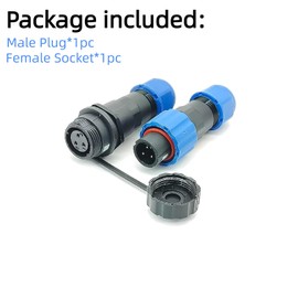 Connector Plug Aviation Plug SP13, SP13 Male and Female Satellite Cable Connector, Male and Female Straight Waterproof and Dustproof Aviation Plug (SP13 3 Pin)