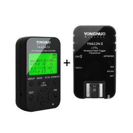 YONGNUO YN622N Kit YN622N-Kit - Kit de Disparador de Flash inalámbrico i-TTL con Pantalla LED para Nikon Incluido, 1 Controlador YN622N-TX y 1 transceptor YN622N II