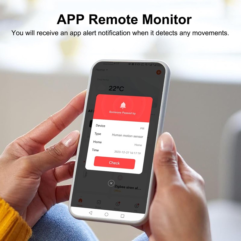WiFi Motion Sensor, Intelligent Motion Sensor for Home Security, Wireless