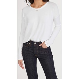 rag & bone Women's The Knit Longsleeve Top, White, L