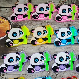 HOZKEAP 10 Packs Bulk Pandas animals Push Fidget Bubble Mini Pop Keychain，Birthday Party Favors Supplies Classroom summer Students Bubble Prize