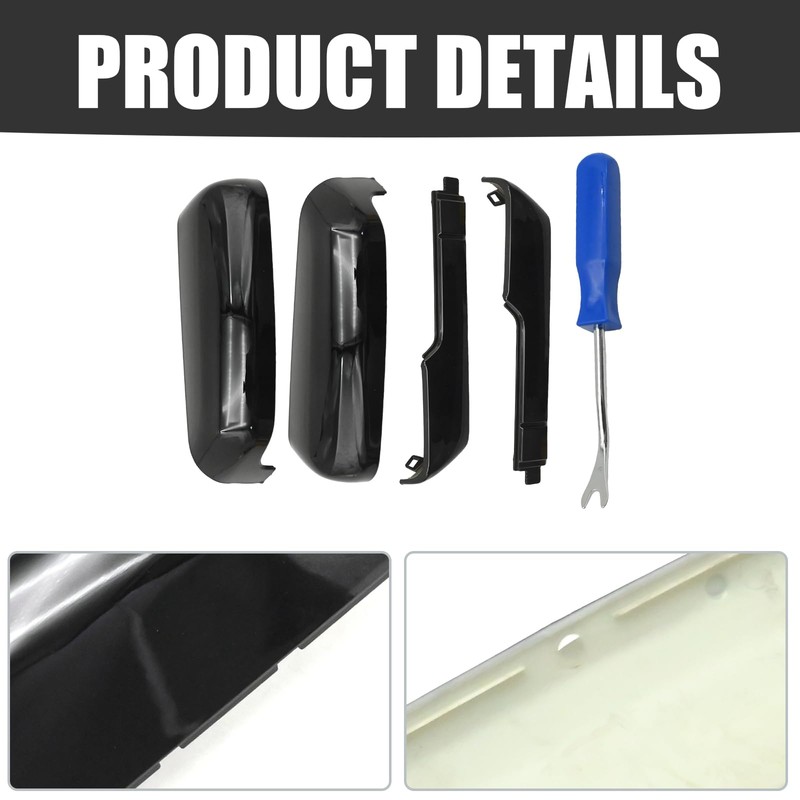 ZUDKSUY 2 Pack Front Exterior Door Rearview Mirror Cover Trim,