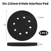 5 Pack 125 mm 8 Holes Soft Density Interface Pads,5