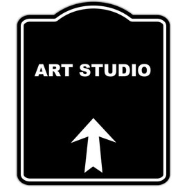 ART STUDIO Black Sign Arrow Up Aluminum Composite Sign 8.5 x 10 inches