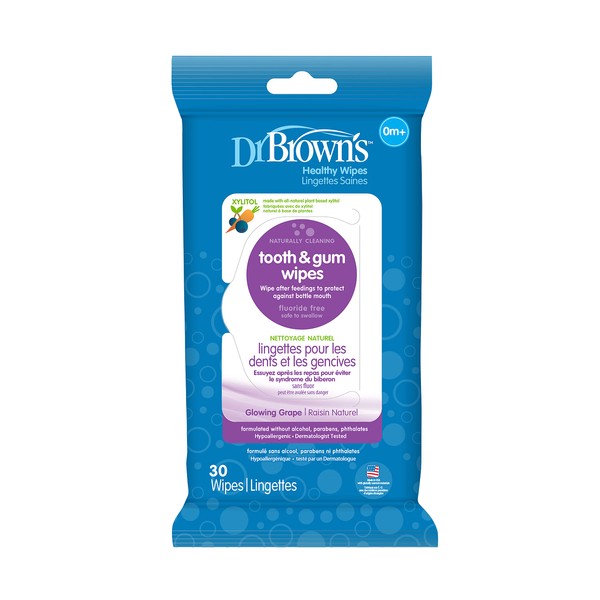 Dr. Brown's Tooth, Tongue and Gum Cleaner Wipes, 30 Count