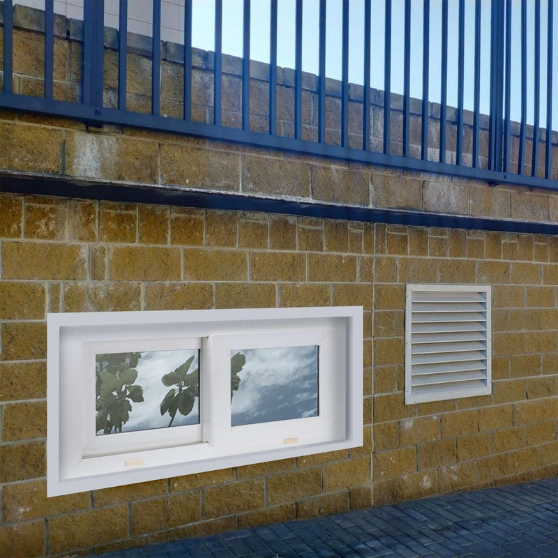 Vinyl Basement Slider Window,32" x 16" Basement Window,Removable Sliding Windows