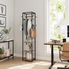 ELYKEN Coat Rack Freestanding, Hall Tree with 3 Storage Shelves