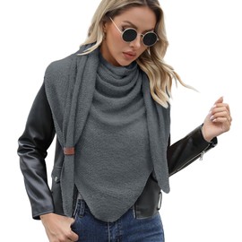 Vijamiy Triangular Scarf Women's Winter, Women's Fashion Fluffy Scarf Triangle Soft and Cuddly to Be Used as an Envelope Scarf Neckerchief Gifts 200 cm x 80 cm, gray