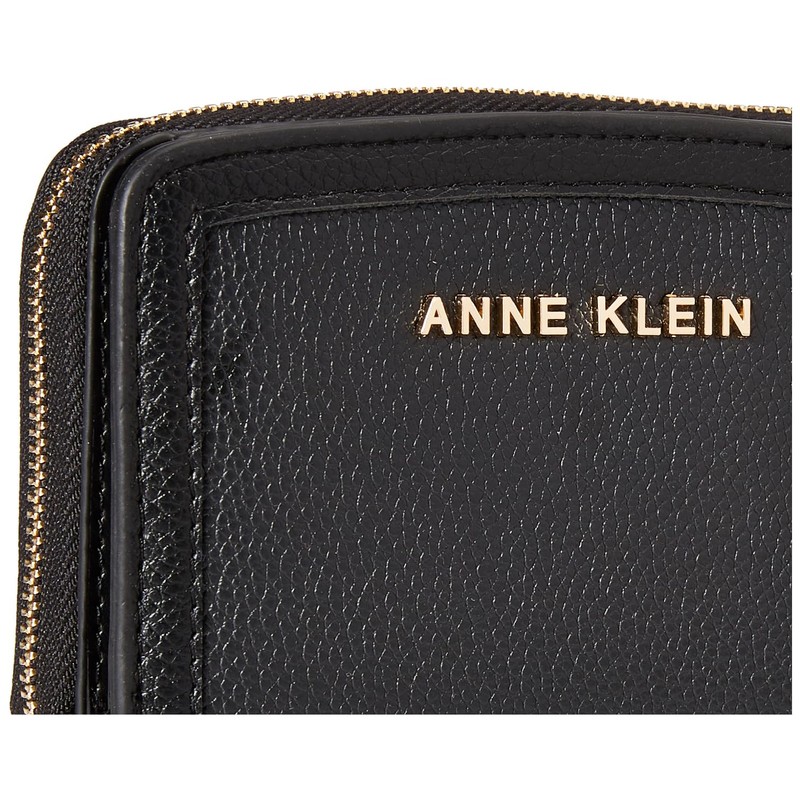 Anne Klein Women's Ak Small Curved Wallet, Black, One Size