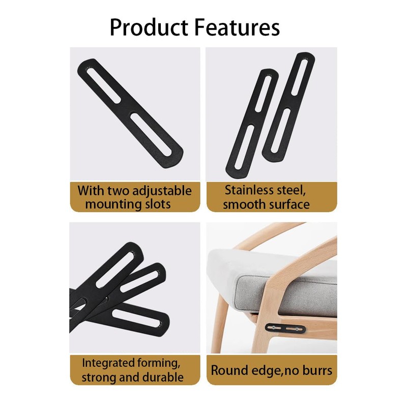 AUXBC 4 PCS 7.8" Black Flat Mending Plate Support with