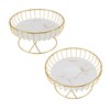 Round Fruit Basket Large Capacity Hollow Metal Fruit Bowl Stand