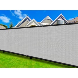 COARBOR 4' x 168' Fence Privacy Screen Heavy Duty Windscreen Fencing Mesh Shade Net Cover for Outdoor Wall Backyard Patio Deck and Porch, Grey