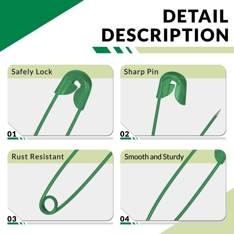 300 Count Colored Safety Pins 1 Inch, Small Safety Pins