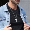 DORANA Cross Necklace for Men,Men's Cross Necklaces Stainless Steel Cross