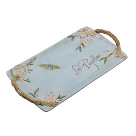 Fitz & Floyd Fitz and Floyd Toulouse Handled Serving Tray, 14 Inch, Blue