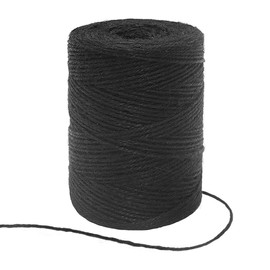 Tenn Well Black Jute Twine, 656 Feet 2mm Jute Rope Gift Twine Packing String for Craft Projects, Wrapping, Gardening Applications