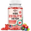 Zeolite Detox Gummies for Kids & Adults – With L-Glutamine, Chlorella, Milk Thistle, Zinc & Prebiotics – Supports Gut Health, Liver Cleanse, Immune & Energy – Mixed Berry Flavor – 60 Gummies