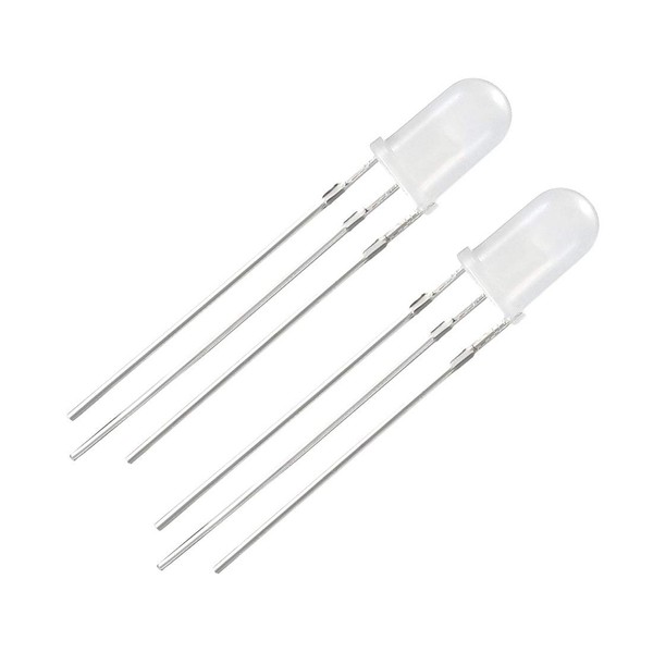 sourcing map 20PCS 5mm 3-Pin Dual Bi-Color Diffused Common Cathode