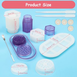 6 PCS Silicone Grinder Resin Mold, Anglekai Grinder Silicone Molds for Epoxy Resin Rolling Tray Mold, Herb Resin Grinder Mould for DIY, Mill Spice Bottle Storage