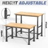 WALMANN Heavy Duty Adjustable Height Workbench 47.75" x 23.25", Rubber