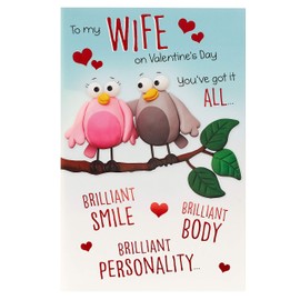 UK Greetings Valentine's Day Card for Wife - Funny Pop-Up Design