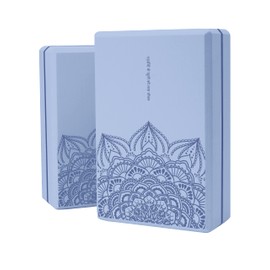 LaiEr Yoga Block (Set of 2) 9"x6"x3" High Density EVA Foam Brick, Non-Slip Surface Soft and Light for Yoga, Pilates, Meditation in Light Blue